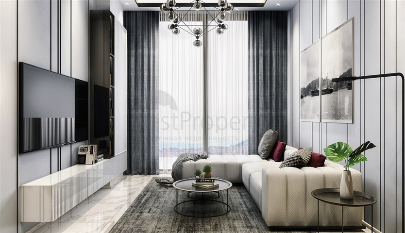 1+1 apartment in a new residential complex in the center of Alanya