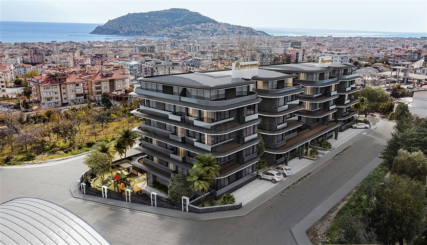 1+1 apartment in a new residential complex in the center of Alanya