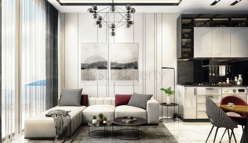 1+1 apartment in a new residential complex in the center of Alanya