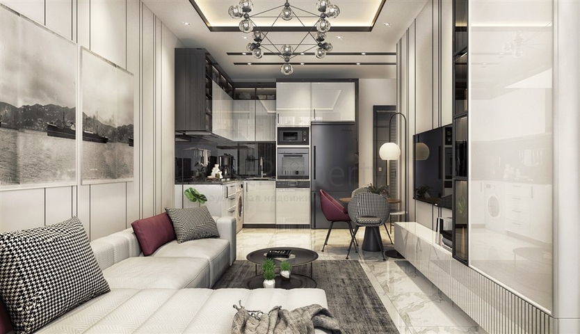 1+1 apartment in a new residential complex in the center of Alanya