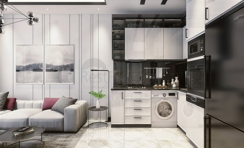 1+1 apartment in a new residential complex in the center of Alanya