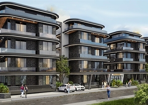 1+1 apartment in a new residential complex in the center of Alanya