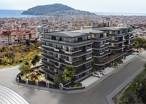 1+1 apartment in a new residential complex in the center of Alanya