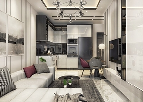 1+1 apartment in a new residential complex in the center of Alanya