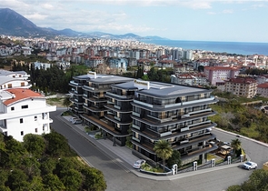 1+1 apartment in a new residential complex in the center of Alanya