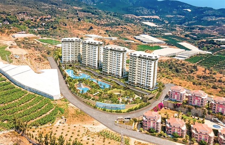 1+1 apartment in a hotel concept complex in Mahmutlar district