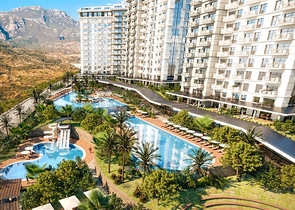 1+1 apartment in a hotel concept complex in Mahmutlar district