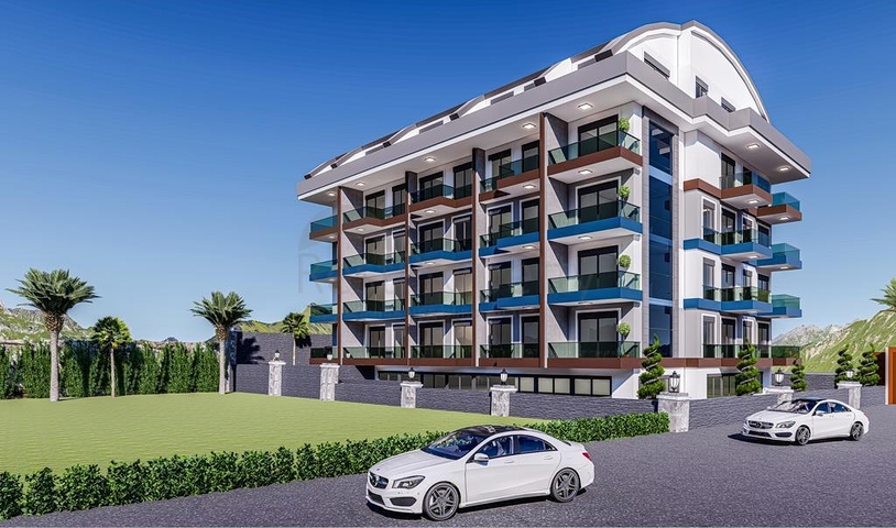 1+1 apartment complex under construction in Mahmutlar district