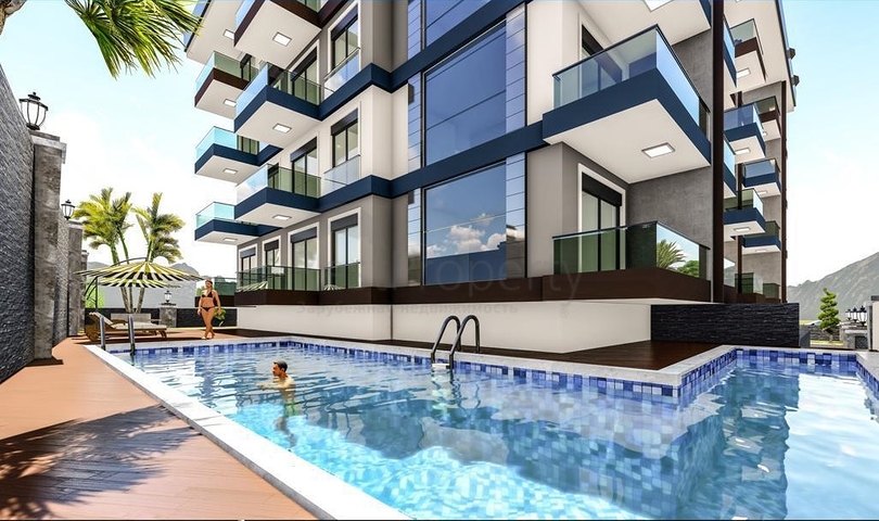 1+1 apartment complex under construction in Mahmutlar district