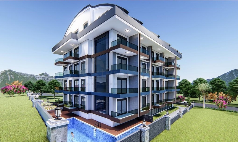 1+1 apartment complex under construction in Mahmutlar district