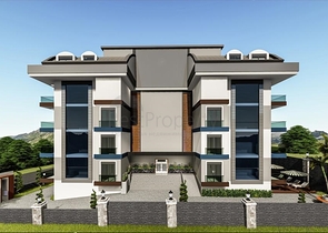 1+1 apartment complex under construction in Mahmutlar district