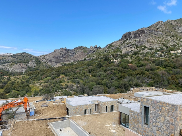 Stone villas overlooking the sea and the historic 