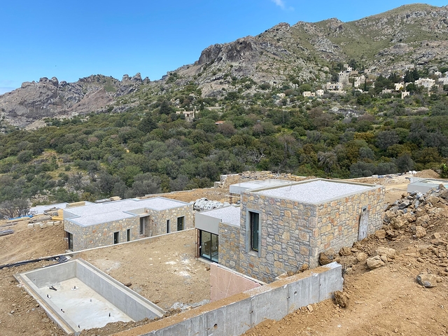 Stone villas overlooking the sea and the historic 