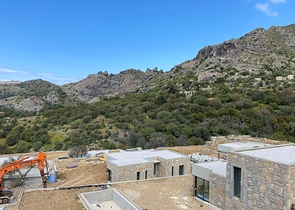Stone villas overlooking the sea and the historic 