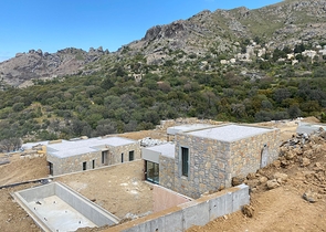 Stone villas overlooking the sea and the historic 