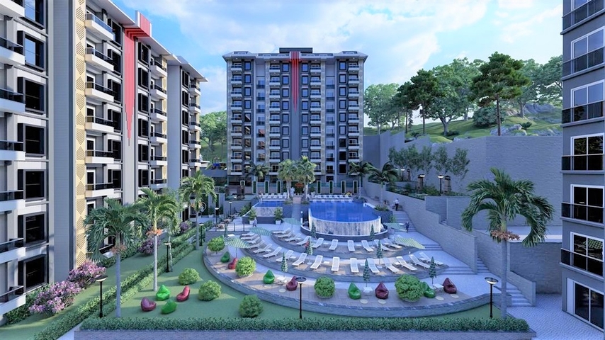 2+1 apartment in a complex under construction in Okurjalar district