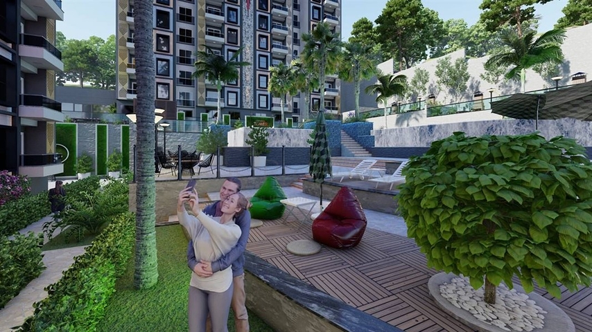 2+1 apartment in a complex under construction in Okurjalar district