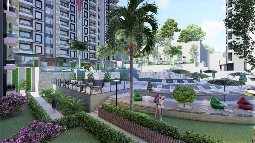 2+1 apartment in a complex under construction in Okurjalar district