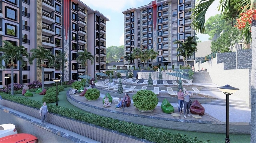 2+1 apartment in a complex under construction in Okurjalar district