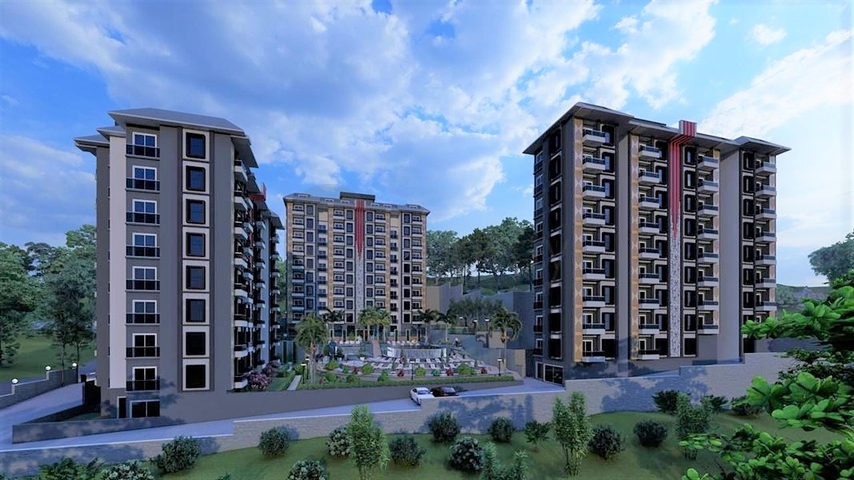 2+1 apartment in a complex under construction in Okurjalar district