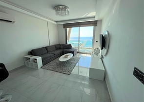 Furnished 1+1 apartment with beautiful sea view in Kargicak area