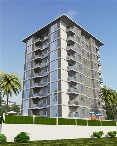 Spacious 1+1 apartment in a building under construction in Mahmutlar district