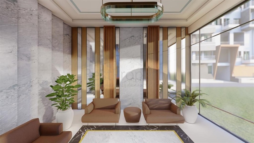 Spacious 1+1 apartment in a building under construction in Mahmutlar district