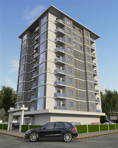 Spacious 1+1 apartment in a building under construction in Mahmutlar district