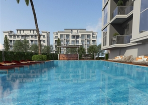 Spacious 1+1 apartment in a building under construction in Mahmutlar district