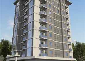 Spacious 1+1 apartment in a building under construction in Mahmutlar district