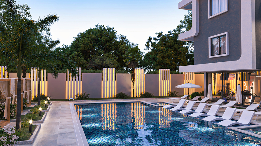 1+1 apartment in a premium class complex in Mahmutlar district