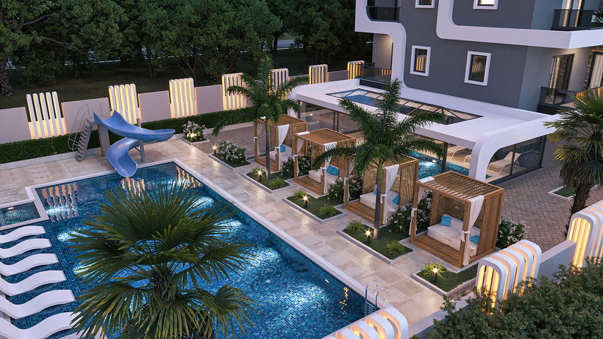 1+1 apartment in a premium class complex in Mahmutlar district