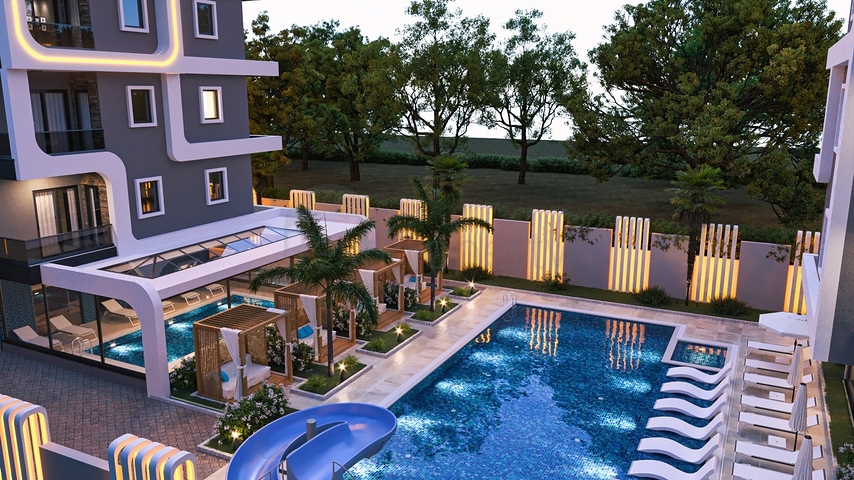 1+1 apartment in a premium class complex in Mahmutlar district