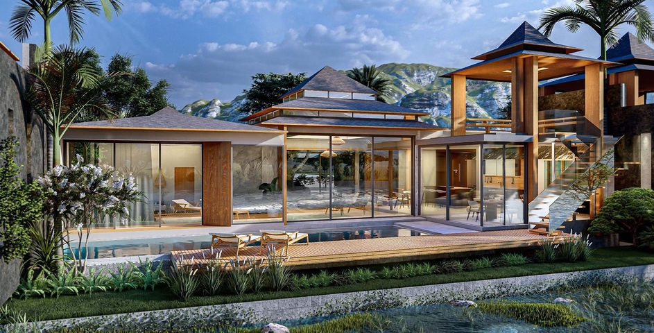 Villas under construction near Bang Tao