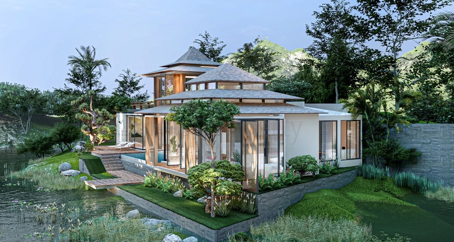 Villas under construction near Bang Tao