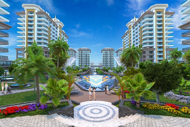 Grand apartments with hotel infrastructure in the Mahmutlar area