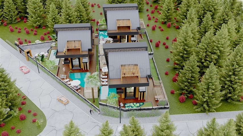 4+2 villas with stunning views in Kargicak area 