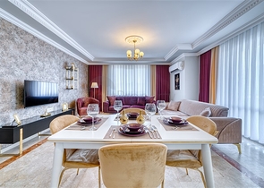 Spacious apartment in Mahmutlar area with sea and mountain views