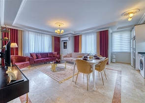 Spacious apartment in Mahmutlar area with sea and mountain views