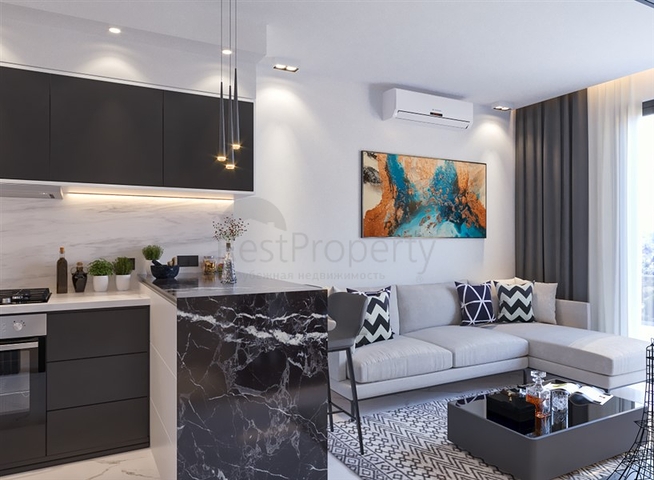 Apartments 1+1 and 2+1 under construction in Avsallar district