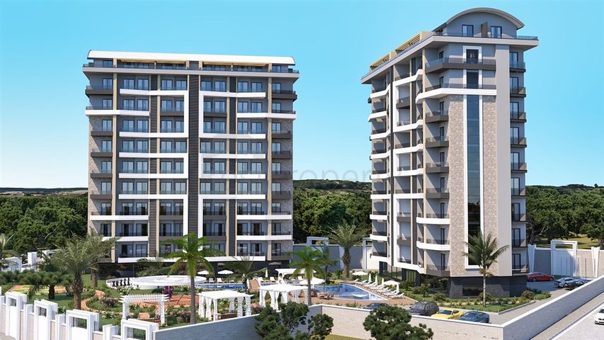 Apartments 1+1 and 2+1 under construction in Avsallar district