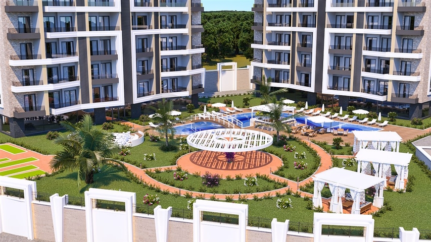 Apartments 1+1 and 2+1 under construction in Avsallar district