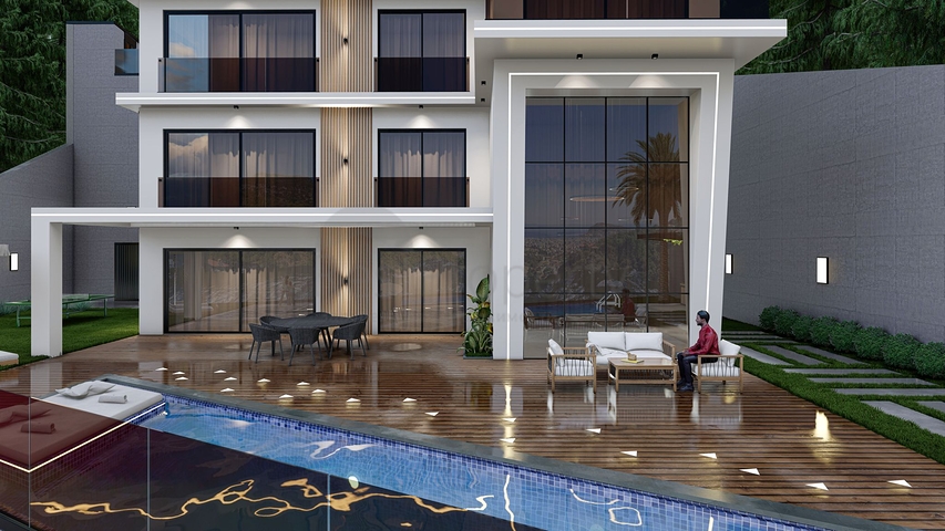 4+1 villa for citizenship in the prestigious area of Alanya Tepe