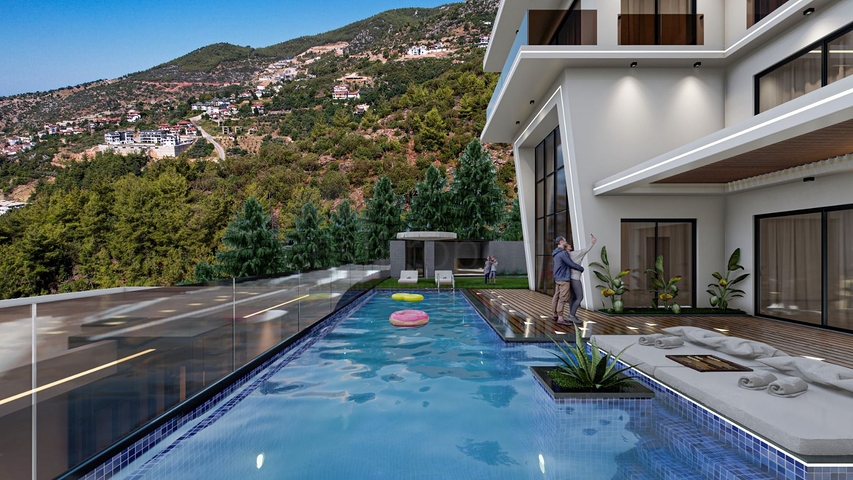 4+1 villa for citizenship in the prestigious area of Alanya Tepe