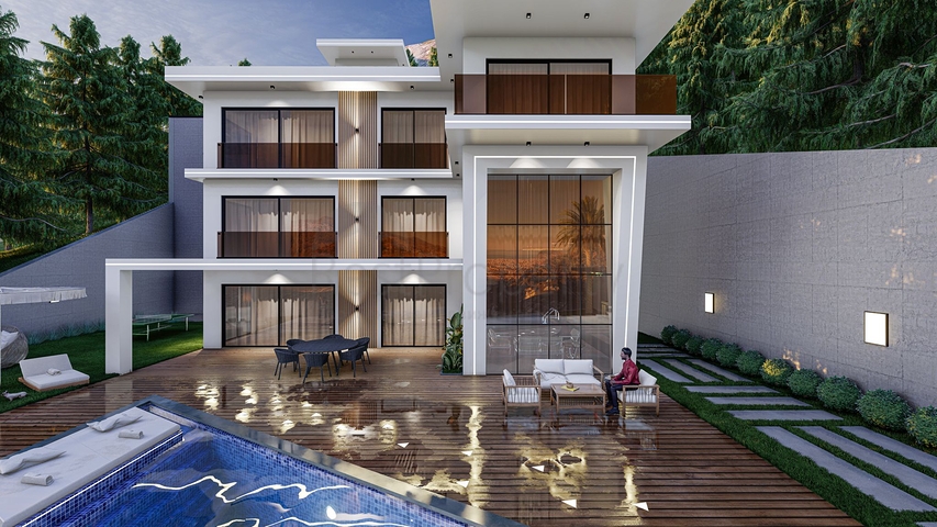 4+1 villa for citizenship in the prestigious area of Alanya Tepe