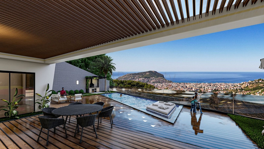 4+1 villa for citizenship in the prestigious area of Alanya Tepe