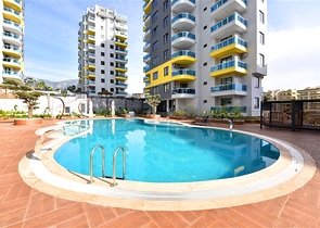 1+1 apartment with furniture and appliances, in the Mahmutlar area