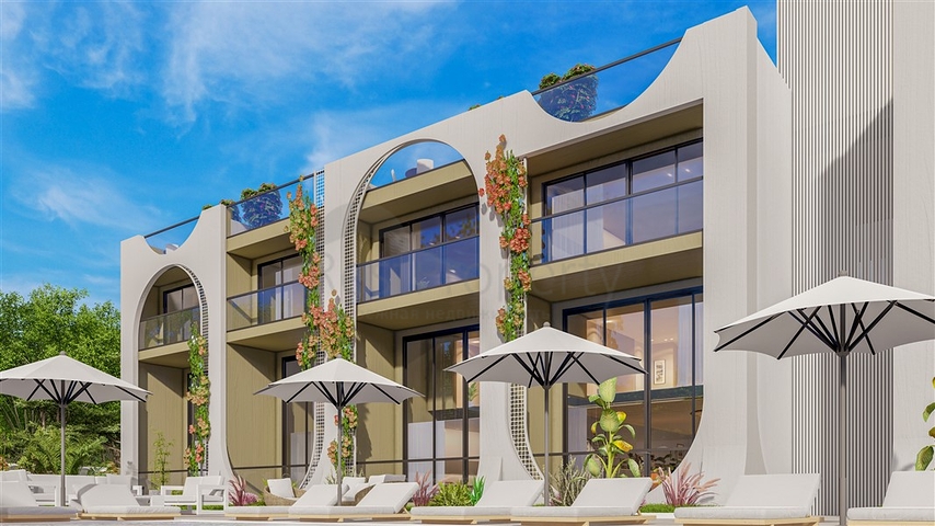 A new project of townhouses 500 meters from the sea