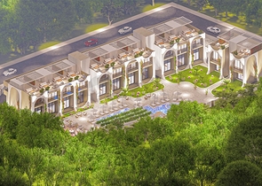 A new project of townhouses 500 meters from the sea