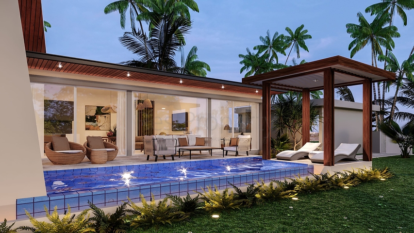 Three-bedroom villas with private pool 10 minutes from the sea